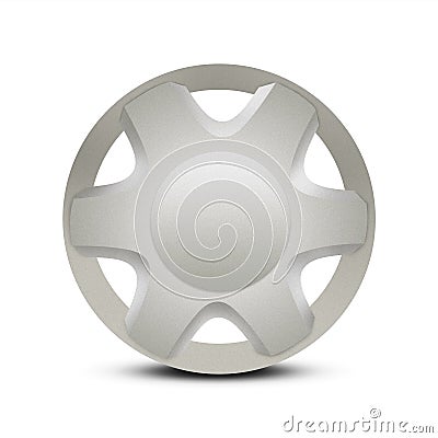 Metal car hubcap or wheel trim Cartoon Illustration
