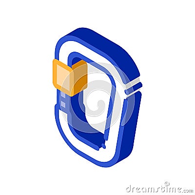 Metal Carbine Alpinism Sport Equipment isometric icon Vector Illustration