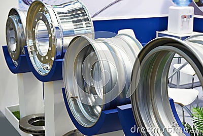 Metal wheels for trucks Stock Photo