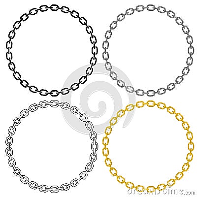 Metal Chain Link Circle Vector Illustration Vector Illustration