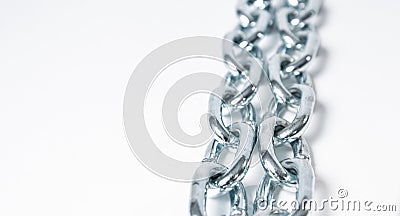 Metal chain strong protection, white background Stock Photo