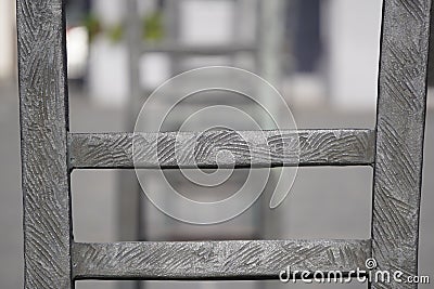 Metal chairs geometry, repeating elements, cyclicality. elements, parts of objects. Background with copy space Stock Photo