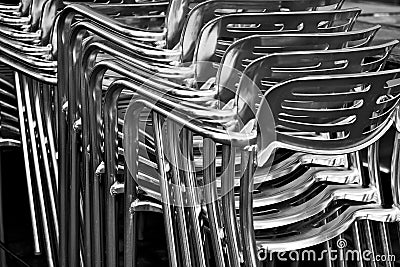 Metal chairs Stock Photo