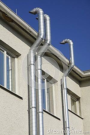 Metal chimneys Stock Photo