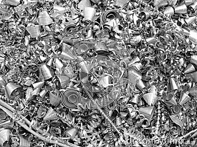 Metal chip / shavings Stock Photo