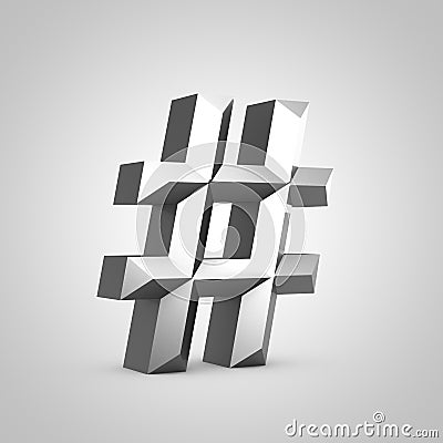 Metal chiseled hashtag symbol Stock Photo