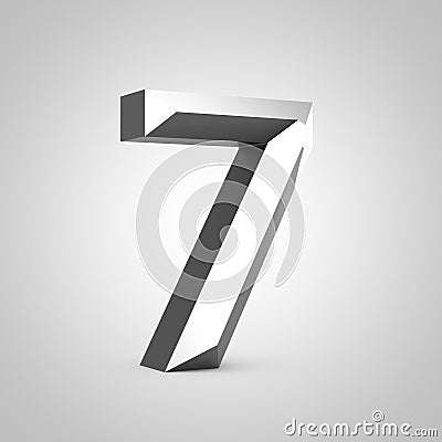 Metal chiseled number 7 Stock Photo