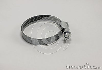 metal clamp for attaching the water hose Stock Photo