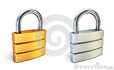 Metal closed lock Stock Photo