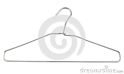 Metal cloth hanger isolated on white background. Stock Photo