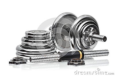 Metal collapsible dumbbell Stock Photo