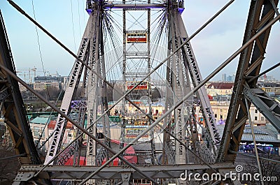 Metal construction of Vienna giant wheel Stock Photo