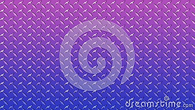 Metal corrugated sheet with raised convex leaves arranged at an angle in rows forming a structured pattern, purple-blue color. Stock Photo