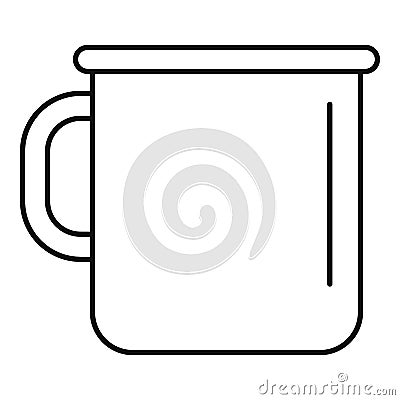 Metal cup icon, outline style Vector Illustration