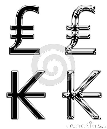 Metal currency symbol money bank Lira Kip Stock Photo