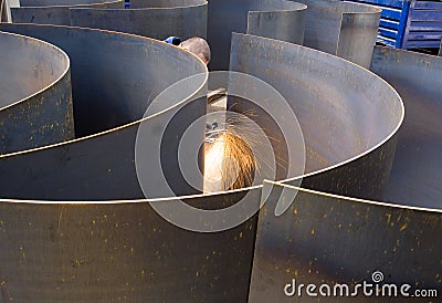 Metal cutting Stock Photo