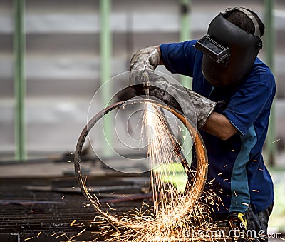 metal cutting with acetylene Stock Photo