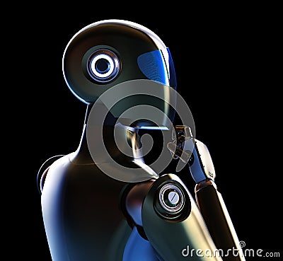 Metal cyborg or robot Stock Photo