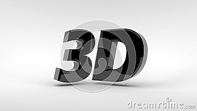 Metal 3D logo isolated on white background with reflection effect. 3d rendering. Stock Photo