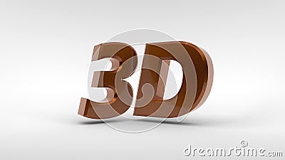 Metal 3D logo isolated on white background with reflection effect. 3d rendering. Stock Photo