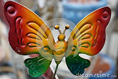 Metal decorative butterfly Stock Photo