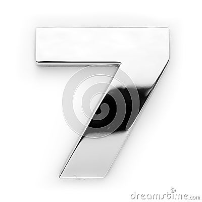 Metal digit - 7 Stock Photo