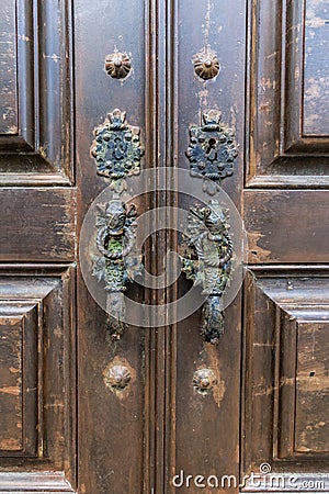 Metal door knocker. Stock Photo