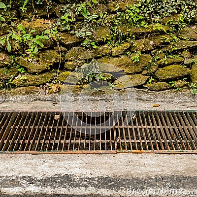 Metal drain cover Stock Photo