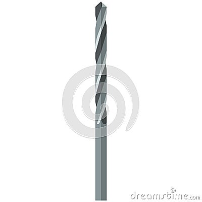 Metal drill bit vector flat icon isolated on white Vector Illustration