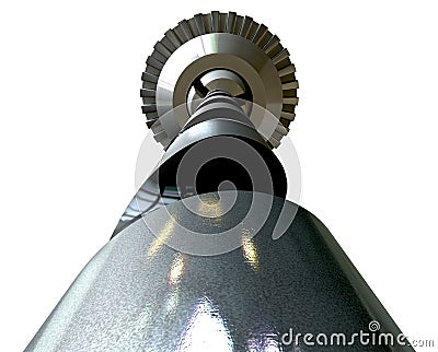 Metal Drill Chuck And Bit Wide Angle Front Stock Photo