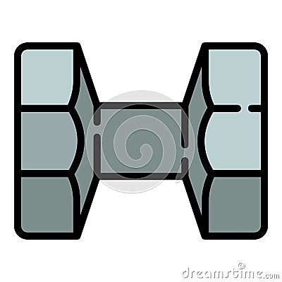 Metal dumbell icon, outline style Vector Illustration