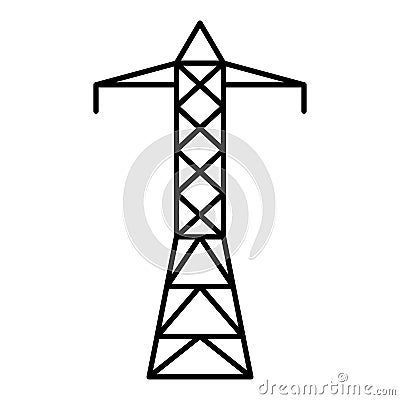 Metal electric tower icon, outline style Vector Illustration