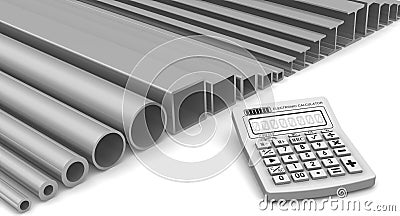Metal and electronic calculator Stock Photo