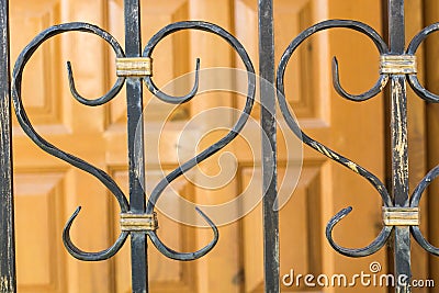 Metal elements of lattices for garden house Stock Photo