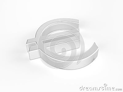 Metal euro symbol Cartoon Illustration