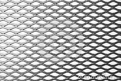 Metal expanded lath on white background Stock Photo