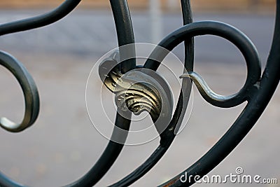 Metal fence ornament Stock Photo