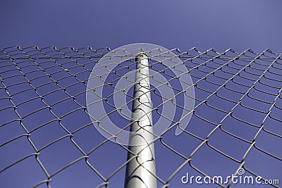 Metal fence with sky Stock Photo