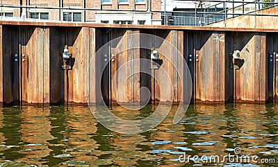 Metal fencing channel. Amsterdam Stock Photo