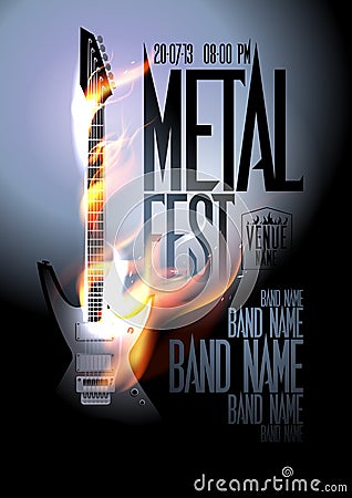 Metal fest design template. Vector Illustration