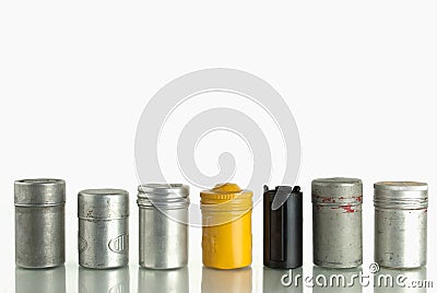 Metal Film Canisters Stock Photo