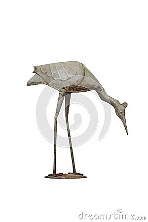 Metal Flamingo Garden Decor Stock Photo