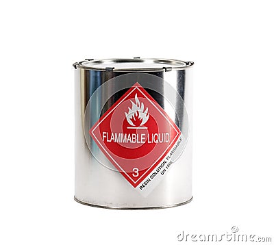 Metal Flammable Liquid Can Stock Photo