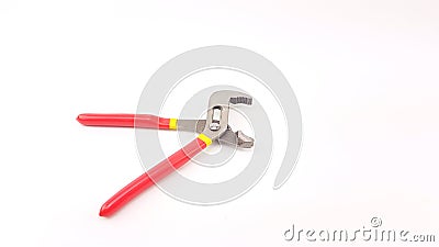 Metal Fliers with long plastic handle in red and yellow Stock Photo