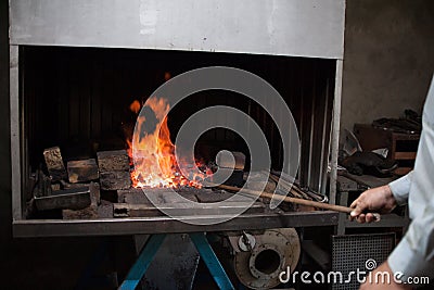 Metal forging works Stock Photo