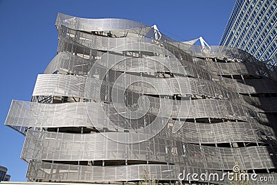 Metal garage exterior in the city Stock Photo