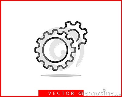 Metal gears and cogs vector. Gear icon flat design. Mechanism wheels logo. Cogwheel concept template Vector Illustration