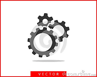 Metal gears and cogs vector. Gear icon flat design. Mechanism wheels logo. Cogwheel concept template Vector Illustration