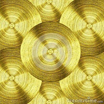 A metal Gold iron with circular texture background Stock Photo