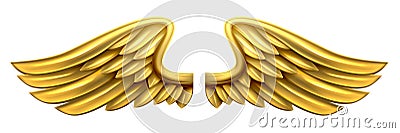 Metal Gold Wings Vector Illustration